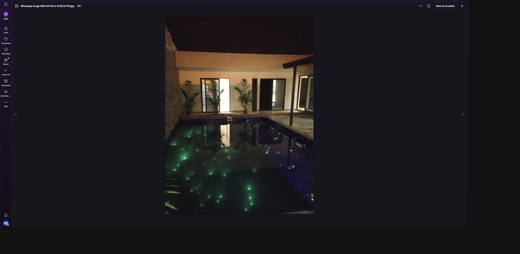 Piscina con iluminación de fibra óptica Kit SKY