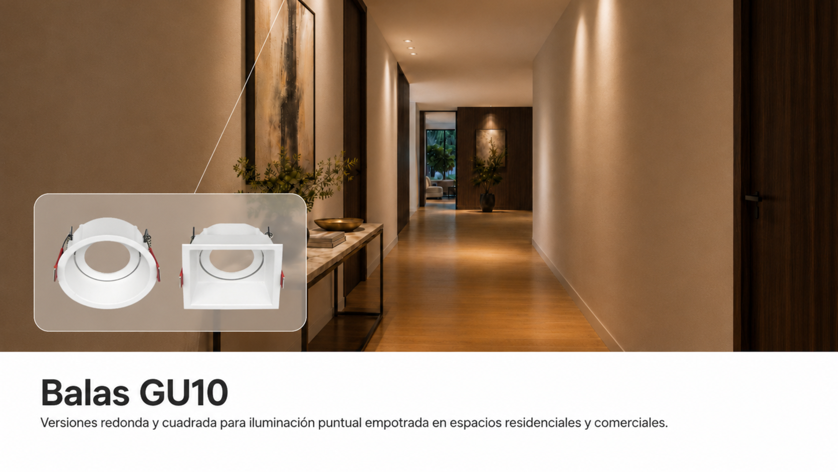 Balas GU10 redonda y cuadrada para iluminacion empotrada