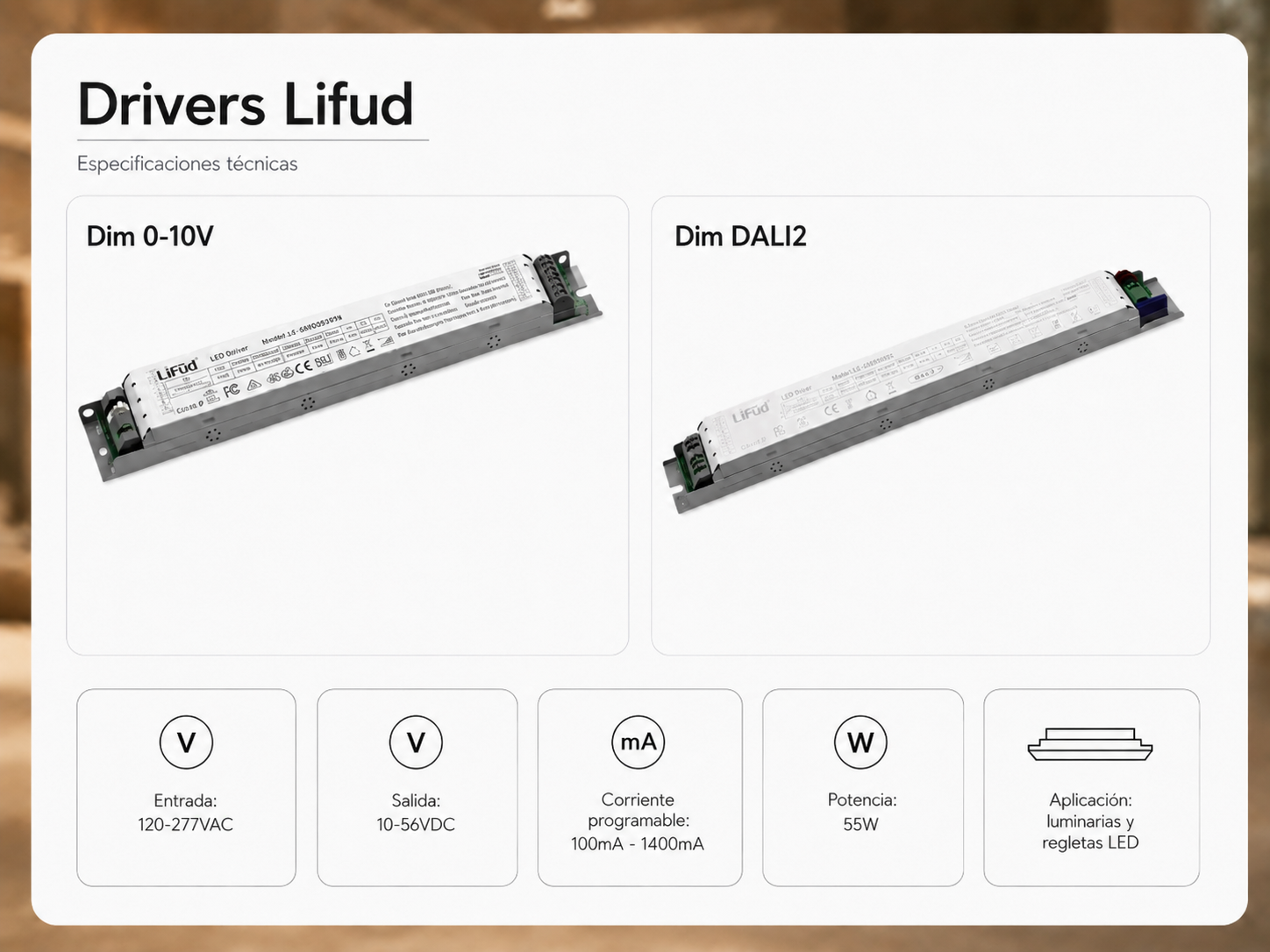 Especificaciones tecnicas Drivers LiFud