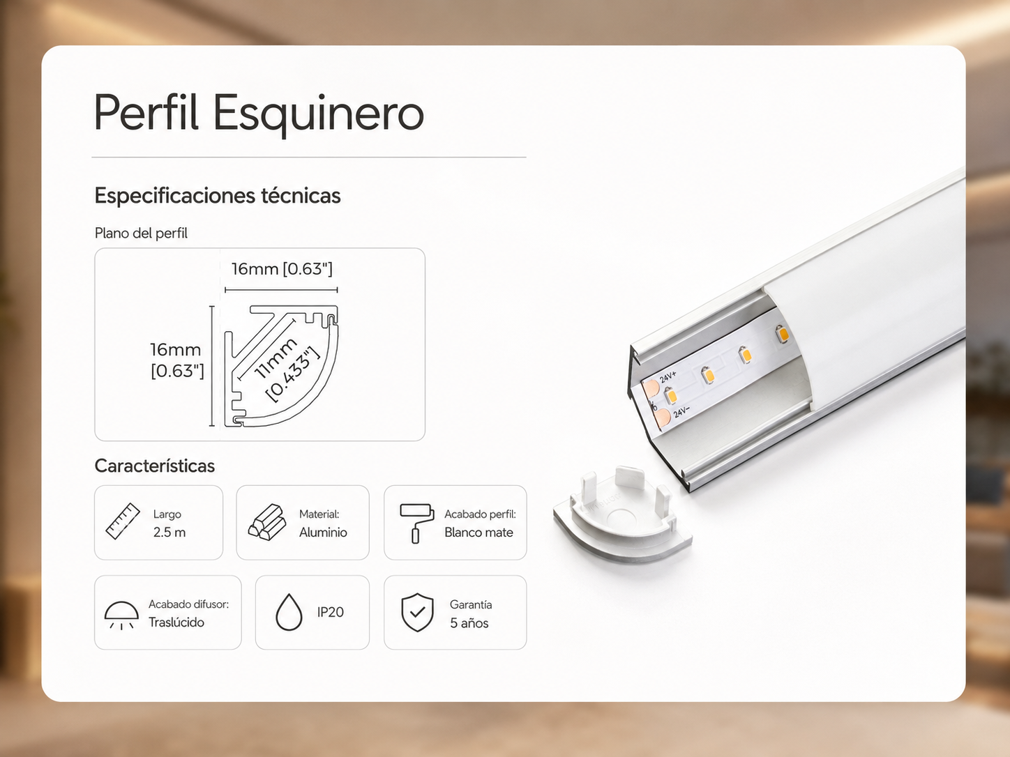 Especificaciones tecnicas Perfil Esquinero